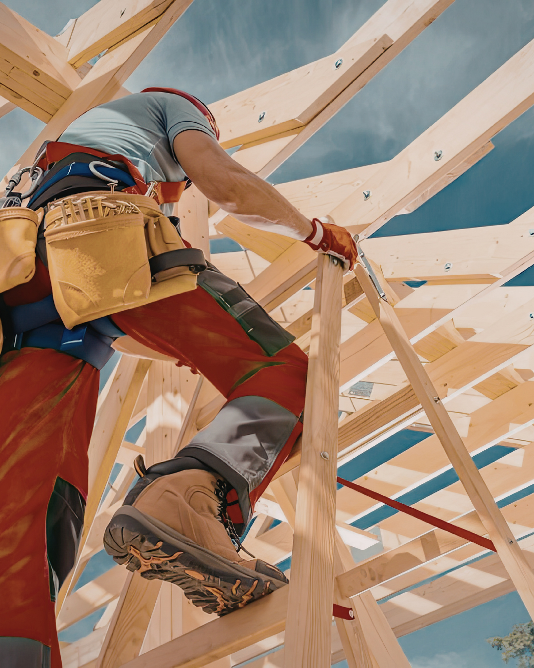 Charpente bois traditionnelle dans des combles